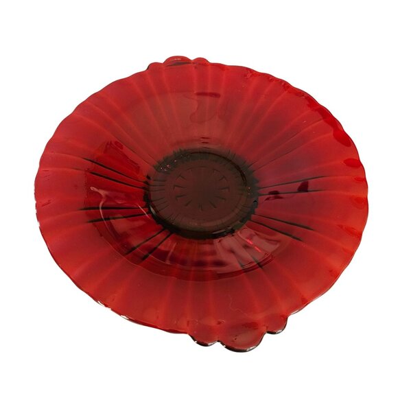 Anchor Hocking Old Cafe Royal Ruby Serving Plate 8.75" Depression glass ribbed s - Picture 7 of 8